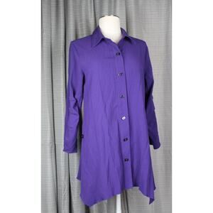 Calesso Bright Blue Crinkle Button Down Size S